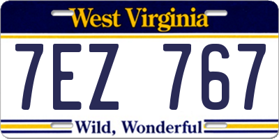 WV license plate 7EZ767