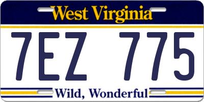WV license plate 7EZ775