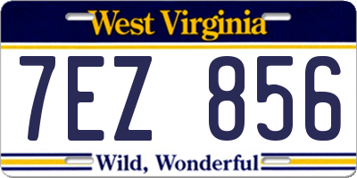 WV license plate 7EZ856
