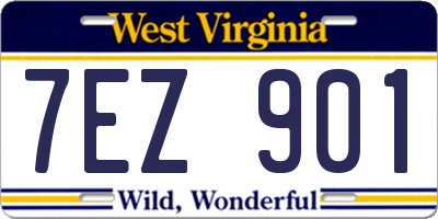 WV license plate 7EZ901