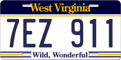 WV license plate 7EZ911