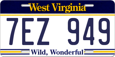 WV license plate 7EZ949