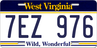 WV license plate 7EZ976
