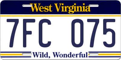 WV license plate 7FC075