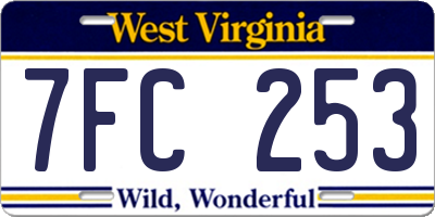 WV license plate 7FC253