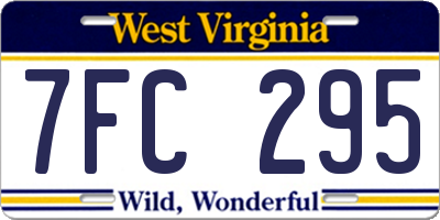 WV license plate 7FC295