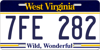 WV license plate 7FE282