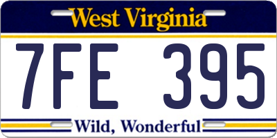 WV license plate 7FE395