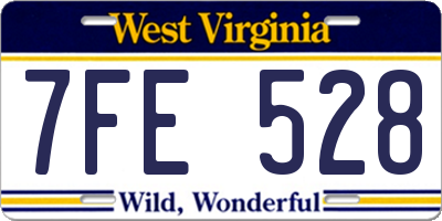 WV license plate 7FE528