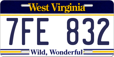 WV license plate 7FE832