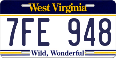 WV license plate 7FE948