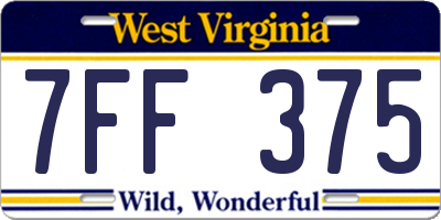 WV license plate 7FF375