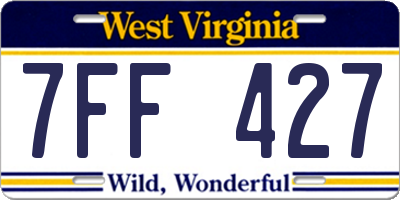 WV license plate 7FF427