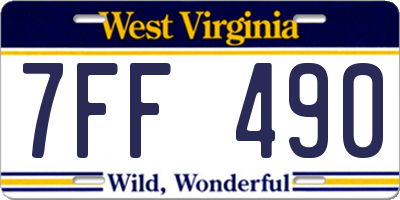 WV license plate 7FF490