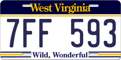 WV license plate 7FF593