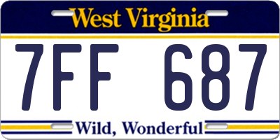 WV license plate 7FF687