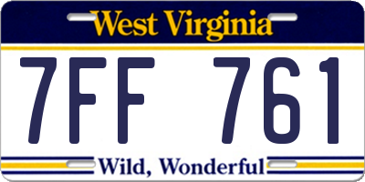 WV license plate 7FF761