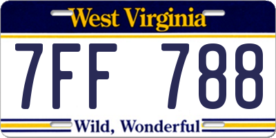 WV license plate 7FF788