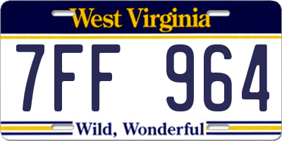 WV license plate 7FF964
