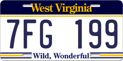 WV license plate 7FG199