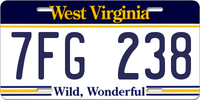 WV license plate 7FG238