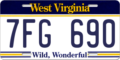 WV license plate 7FG690