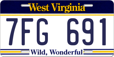WV license plate 7FG691