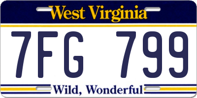 WV license plate 7FG799