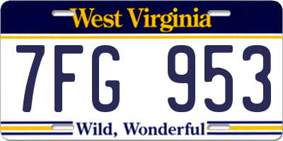 WV license plate 7FG953