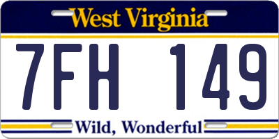 WV license plate 7FH149