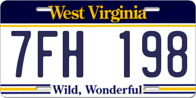 WV license plate 7FH198