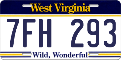 WV license plate 7FH293