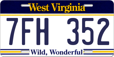 WV license plate 7FH352