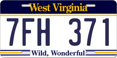 WV license plate 7FH371