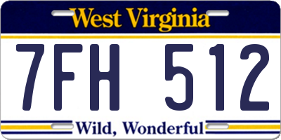 WV license plate 7FH512