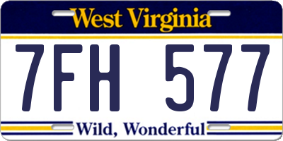 WV license plate 7FH577