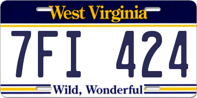 WV license plate 7FI424