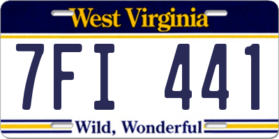 WV license plate 7FI441