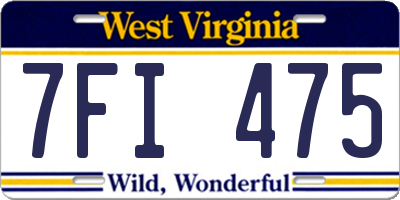 WV license plate 7FI475