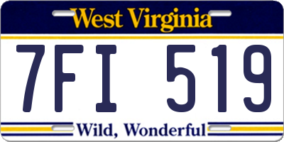 WV license plate 7FI519