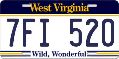 WV license plate 7FI520