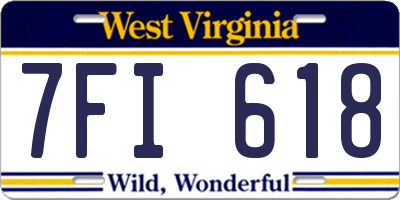 WV license plate 7FI618