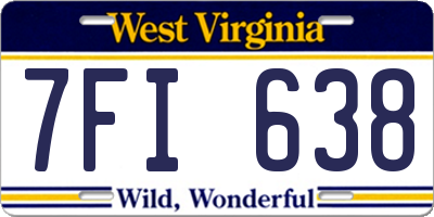 WV license plate 7FI638