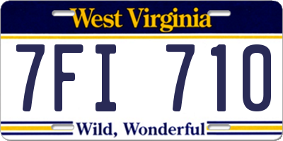 WV license plate 7FI710