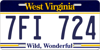WV license plate 7FI724