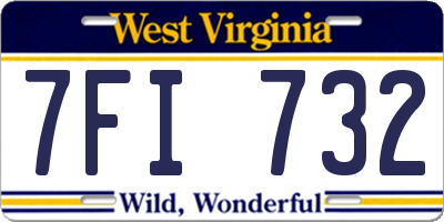 WV license plate 7FI732