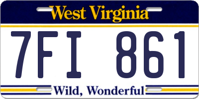WV license plate 7FI861