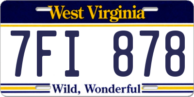 WV license plate 7FI878