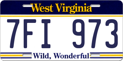 WV license plate 7FI973