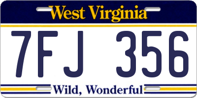 WV license plate 7FJ356